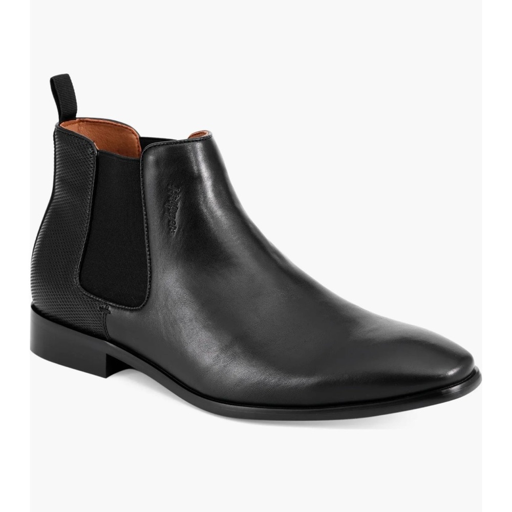 Tommy Hilfiger Black Leather Ankle Boots - Picture 1 of 7